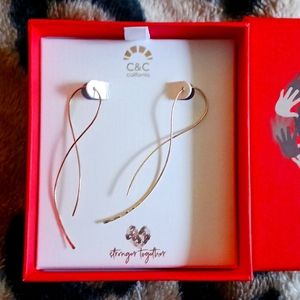 Gold tone threader earrings.